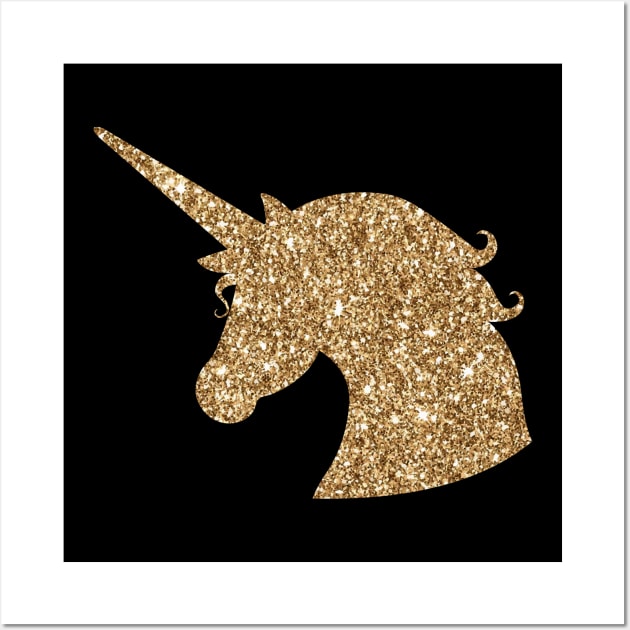 Gold Unicorn Wall Art by Imutobi